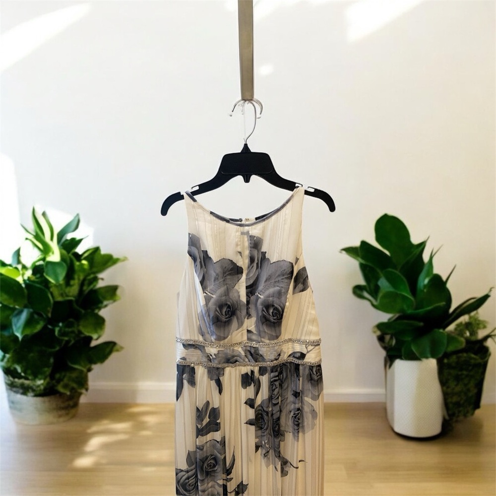 Long floral dress, white with sliver flowers new as well.
